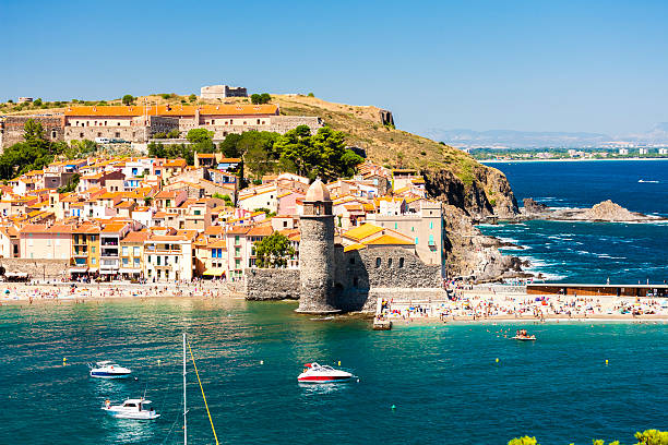 Collioure Collioure, Languedoc-Roussillon, France collioure stock pictures, royalty-free photos & images