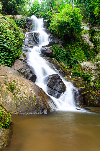 Huay Kaew Waterfall, Paradise waterfall in Tropical rain forest in Chiang rai, Thailand