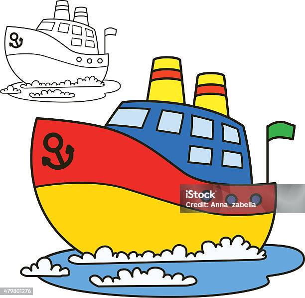 Ilustración de Motor Barco Libro Para Colorear Página Ilustración Vectorial  De Dibujos Animados y más Vectores Libres de Derechos de 2015 - iStock