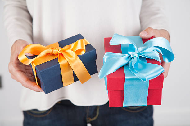 two gifts in woman hands