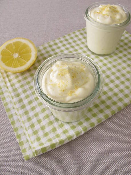 istock Lemon curd cheese dessert in glass 479803906