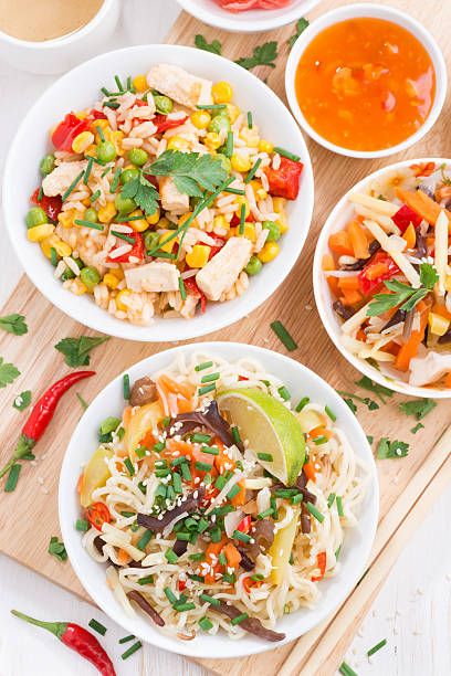 istock noodles with vegetables and greens, fried rice , tofu 479810428