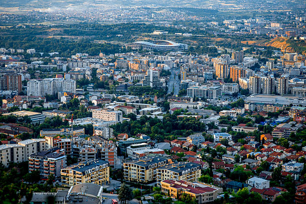 istock Top view on Skopje city in Macedonia 479814414