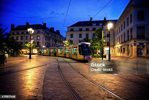 Tram At Dusk In Orleans France Stock Photo - Download Image Now - Orleans - France, 2015, Building Exterior