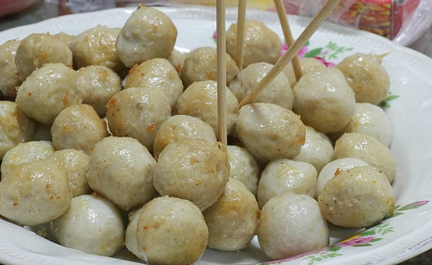 istock Fried meat ball food background 479821832