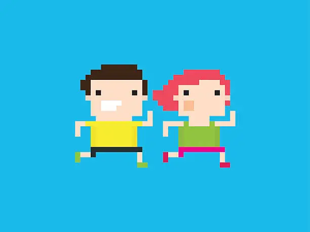 Vector illustration of Pixel Runners