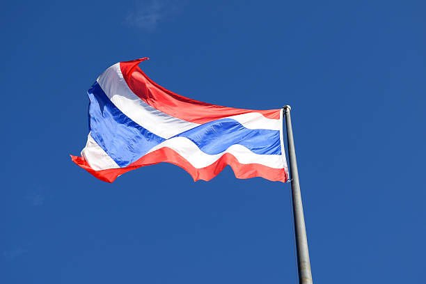istock Thai flag  on top flagstaff and sky background 479822282