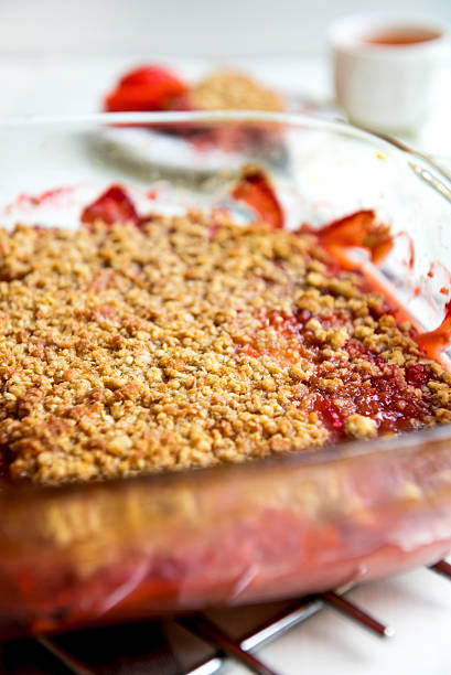 istock Rhubarb and Strawberry crumble 479824410