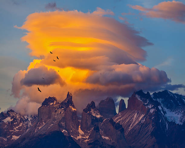 istock The clouds are illuminated by the sun on the rocks 479824750