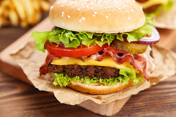 istock Delicious hamburger and fries 479825018