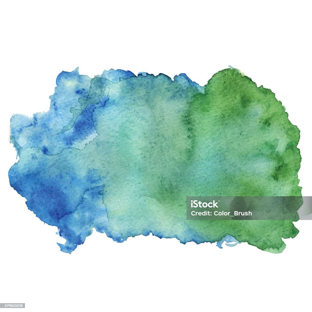 Aquarelle bleu vert des taches de peinture - clipart vectoriel de Aquarelle libre de droits