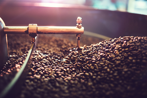 Coffee Roaster Cooling Batch of Beans