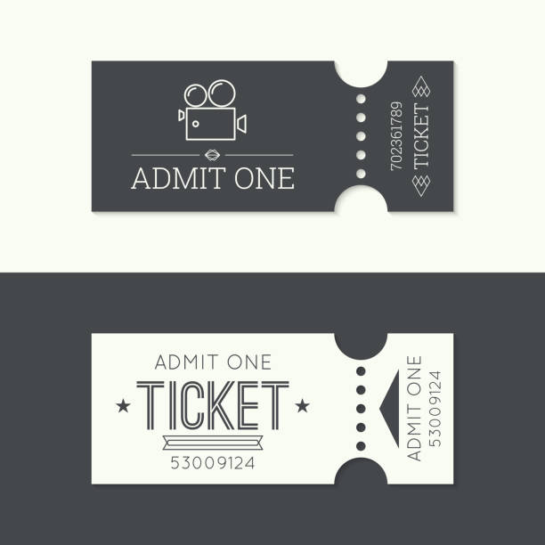 입장권 늙음 빈티지 스타일 - ticket ticket stub number authority stock illustrations