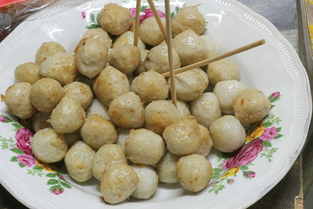 istock Fried meat ball food background 479851540
