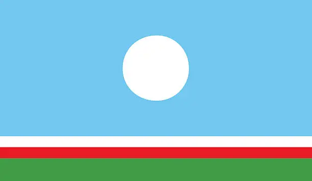 Vector illustration of Sakha Republic Flag