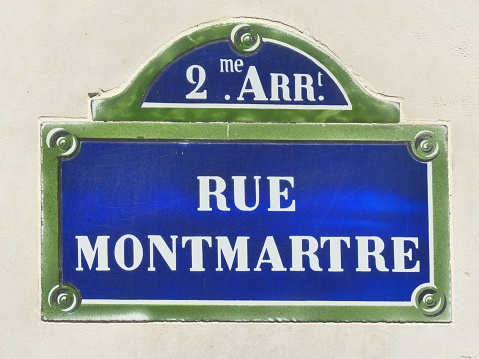 Avenue des Champs-Élysées sign on the famous street in Paris