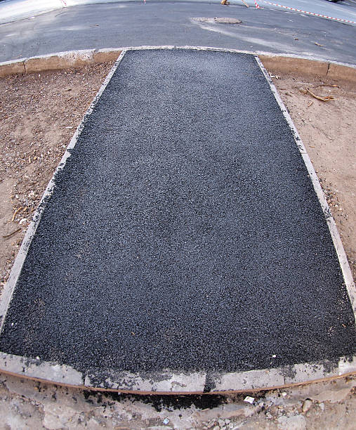 istock The fresh, black, just laid asphalt at the road 479855478