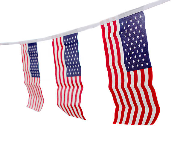 istock USA flags hanging proudly for July 4 Independence Day 479855486