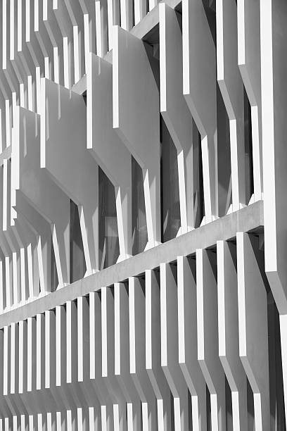 istock Modern building facade structure detail in black and white 479855756