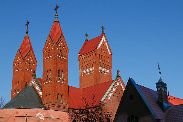 istock Catholic red chapel St Simon and St Elena. Minsk. Belarus. 479858522