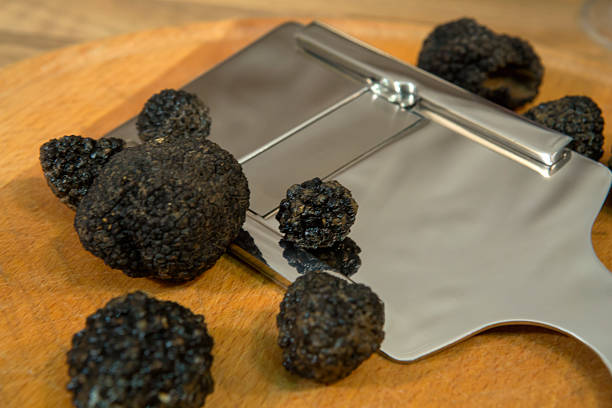 istock Black truffles and truffle slicer. 479861862