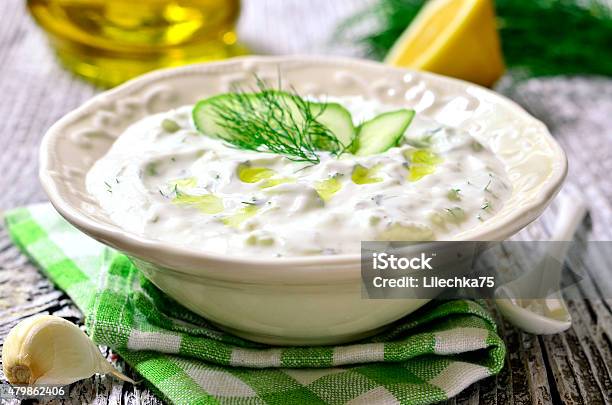 Tzatziki Traditional Greek Sauce Stock Photo - Download Image Now - Tzatziki, 2015, Appetizer