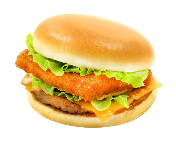 istock tasty Burger with meat and fish 479863056