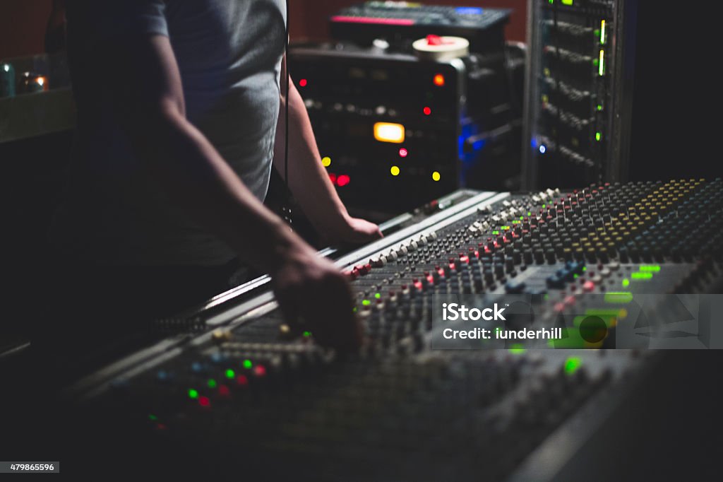 Sound Board Live music venue with a sound board Expertise Stock Photo