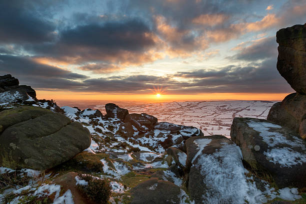 istock Stunning Winter sunset landscape from mountains looking over sno 479867292