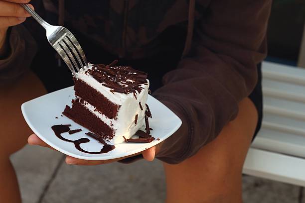 istock half eaten Chocolate Cake Black Forest. 479869050