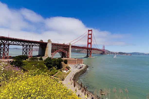 Golden Gate Bridge on a bright day