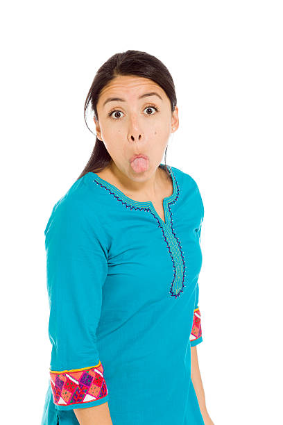 istock Model isolated sticking tongue out 479869864