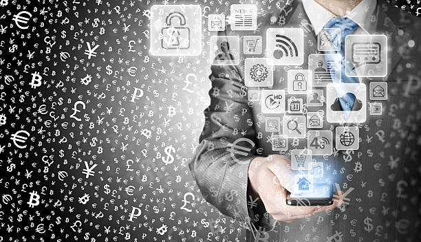 istock Business man using smart phone with social media icon set 479870148
