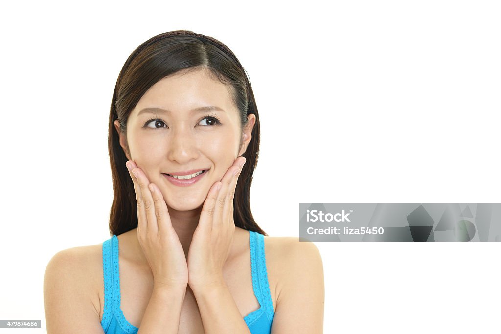 The woman who takes care of her face 2015 Stock Photo