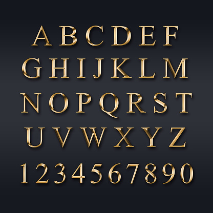 Alfabeto oro con numbers photo