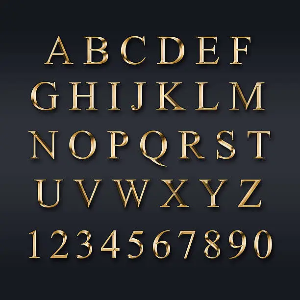 Photo of Gold alphabet with numbers