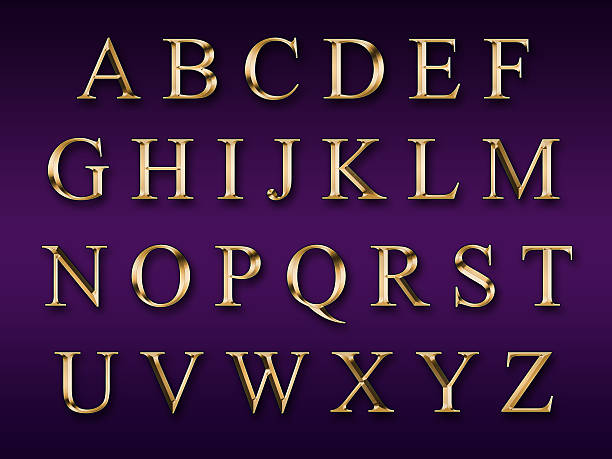 istock Golden alphabet on a purple background 479875530