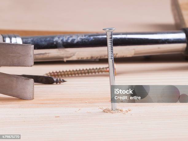 Hammer And Nail Stock Photo - Download Image Now - 2015, Building - Activity, Carpentry