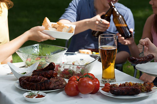 Image of friends enjoying themselves on garden party