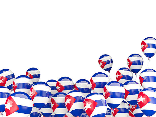 istock Flying balloons with flag of cuba 479876534