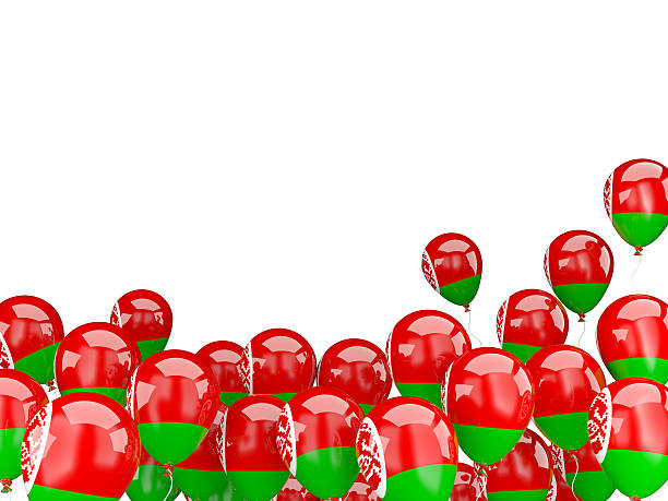 istock Flying balloons with flag of belarus 479876586