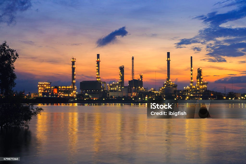 twilight beautiful  oil refinery 2015 Stock Photo