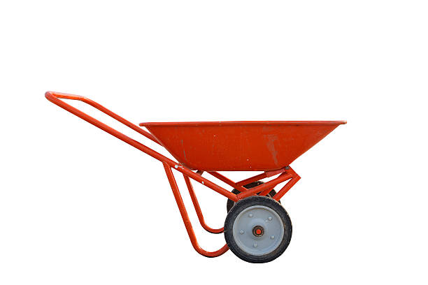 istock Red Wheelbarrow isolated on white 479877634