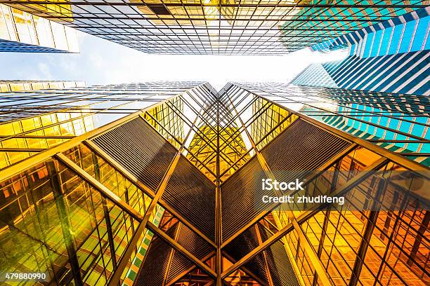 Low Angle View Of Modern Skyscraper Exterior And Sky Stock Photo - Download Image Now