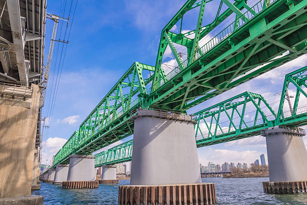 Large bridge highway over the river in Seoul, Korea