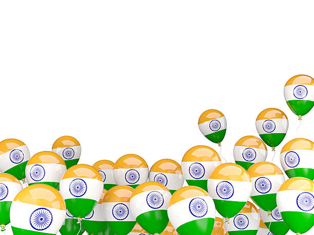 istock Flying balloons with flag of india 479881428