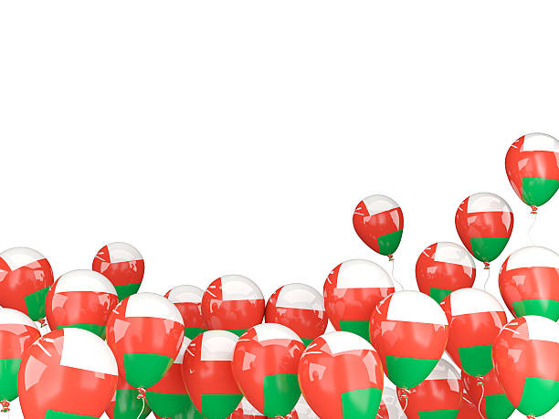 istock Flying balloons with flag of oman 479883124