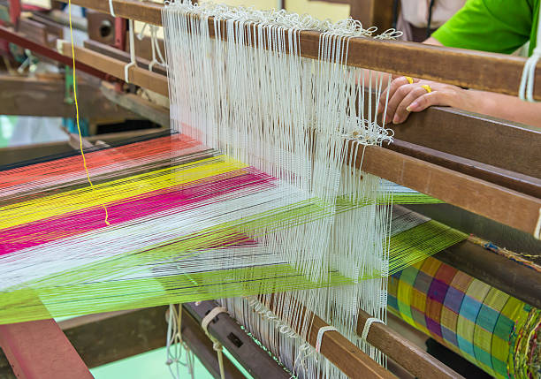 istock Weaving loom and shuttle on the warp 479883358