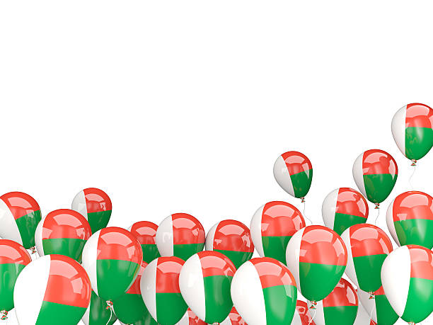istock Flying balloons with flag of madagascar 479883690