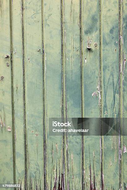 Faded Green Planks Of Old Wooden Door Stock Photo - Download Image Now - 2015, Abstract, Antique